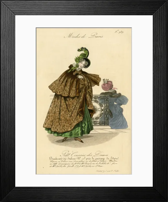 Framed Print : Two women in Paris fashions Framed Print : Two women in Paris fashions