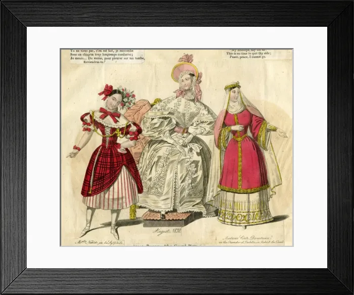 Framed Print : Three women in various costumes Framed Print : Three women in various costumes