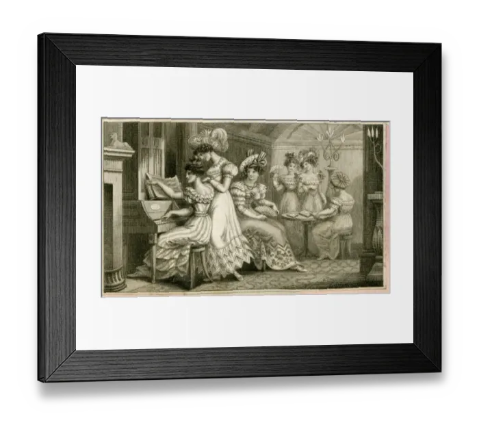 Framed Print : Women in fashionable dresses Framed Print : Women in fashionable dresses