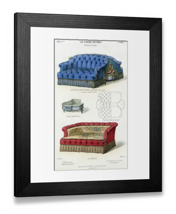Framed Print : French furnishing -- two sofas Framed Print : French furnishing -- two sofas