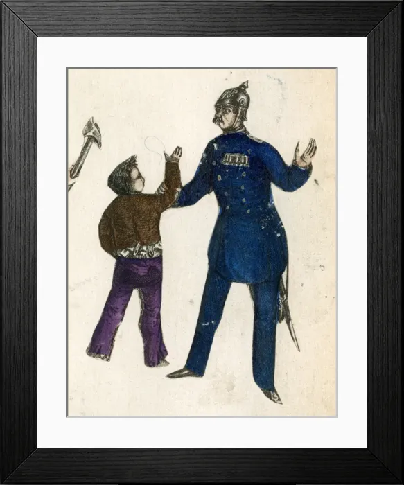 Framed Print : German firemen scrap Framed Print : German firemen scrap