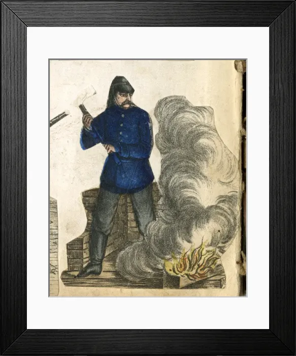 Framed Print : German firemen scrap Framed Print : German firemen scrap