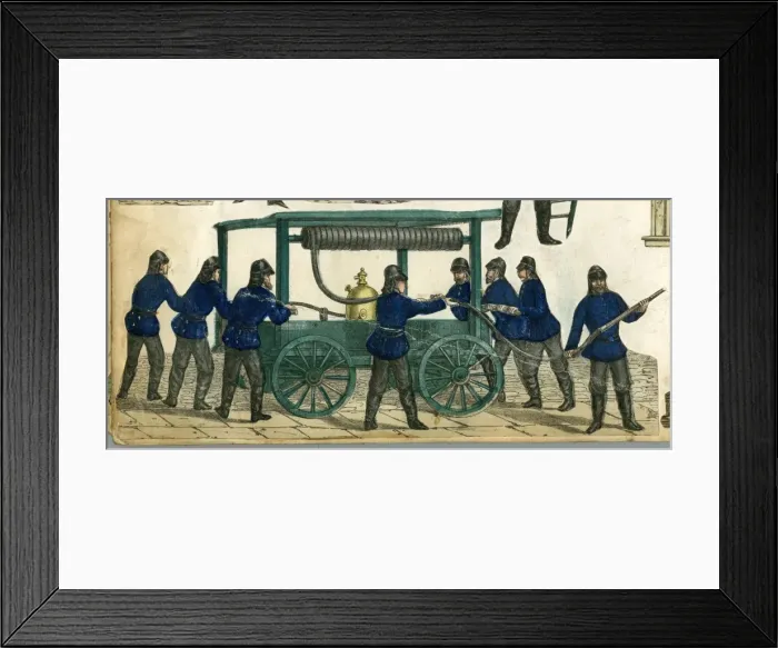 Framed Print : German firemen scrap Framed Print : German firemen scrap
