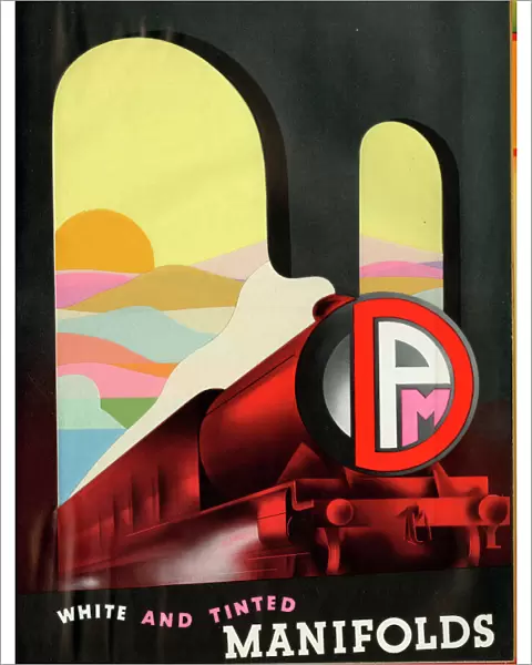 Poster design, Train in Art Deco style