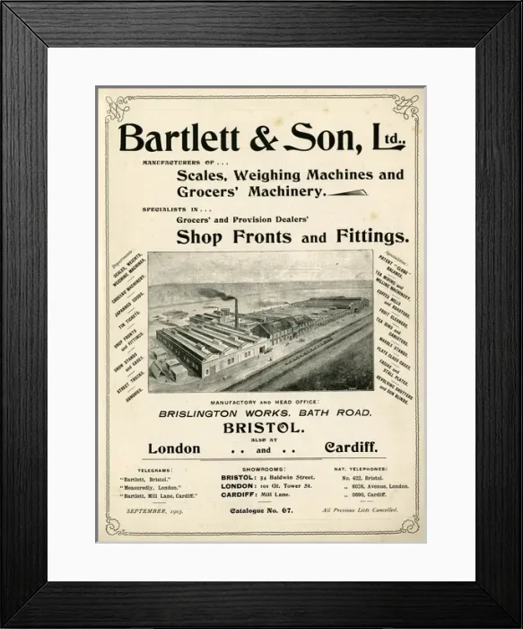 Framed Print : Bartlett & Son Ltd catalogue Framed Print : Bartlett & Son Ltd catalogue