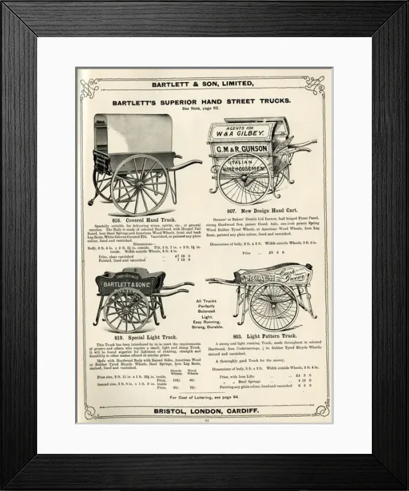Framed Print : Bartlett & Son Ltd catalogue Framed Print : Bartlett & Son Ltd catalogue