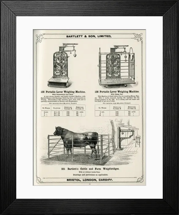 Framed Print : Bartlett & Son Ltd catalogue Framed Print : Bartlett & Son Ltd catalogue