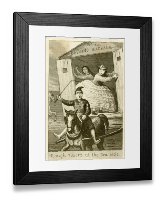 Framed Print : Bathing Machine - Rough riders at the Seaside Framed Print : Bathing Machine - Rough riders at the Seaside
