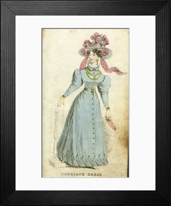 Framed Print : Young woman in a carriage dress Framed Print : Young woman in a carriage dress