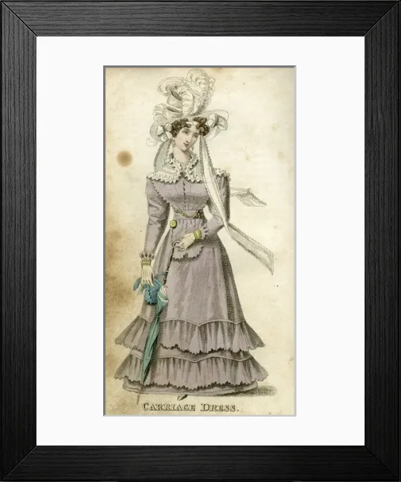 Framed Print : Young woman in a carriage dress Framed Print : Young woman in a carriage dress