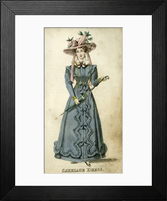 Framed Print : Young woman in a carriage dress Framed Print : Young woman in a carriage dress