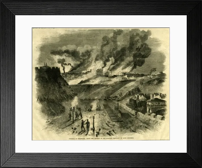 Framed Print : Crimean War, Sebastopol after Russian retreat Framed Print : Crimean War, Sebastopol after Russian retreat