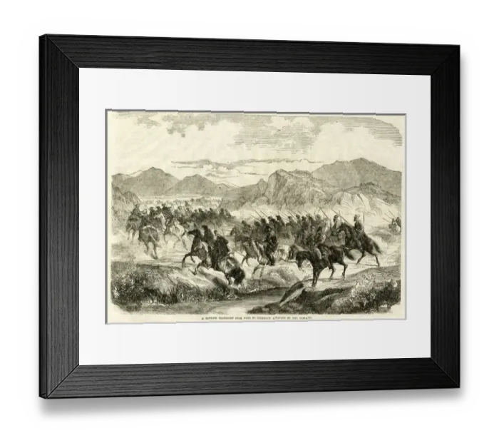 Framed Print : Crimean War, Turks attacked by Cossacks Framed Print : Crimean War, Turks attacked by Cossacks