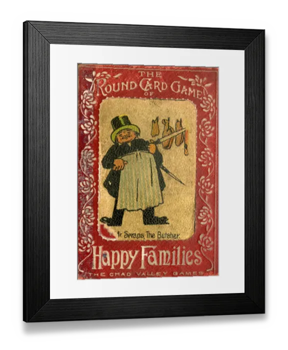 Framed Print : The Round Game of Happy Families, box design Framed Print : The Round Game of Happy Families, box design