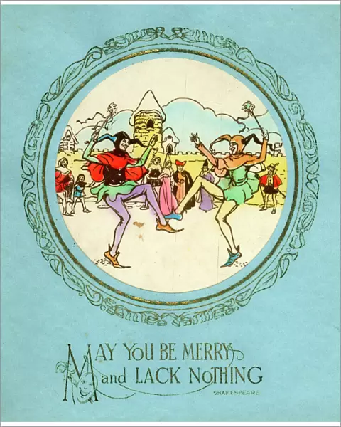 Christmas card, Shakespearean jesters