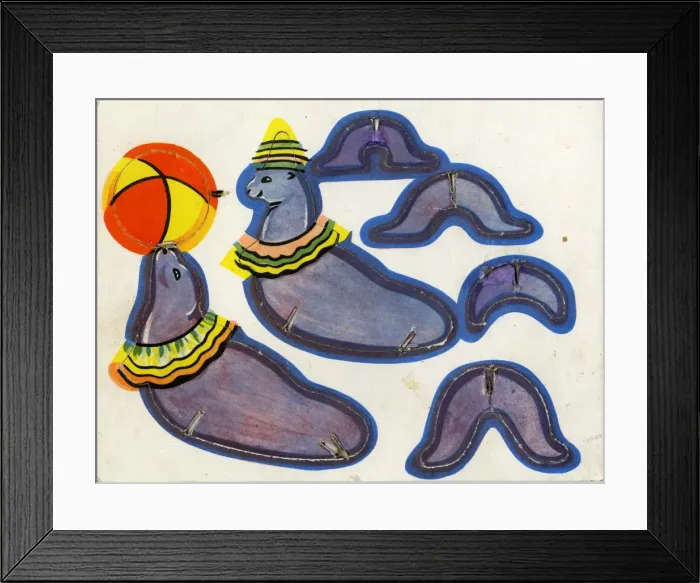 Framed Print : Circus Cut-Out Favourites - Seal Framed Print : Circus Cut-Out Favourites - Seal