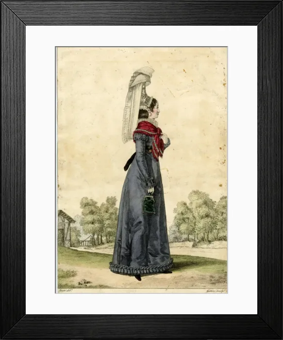 Framed Print : Traditional costume of Rolleville, northern France Framed Print : Traditional costume of Rolleville, northern France