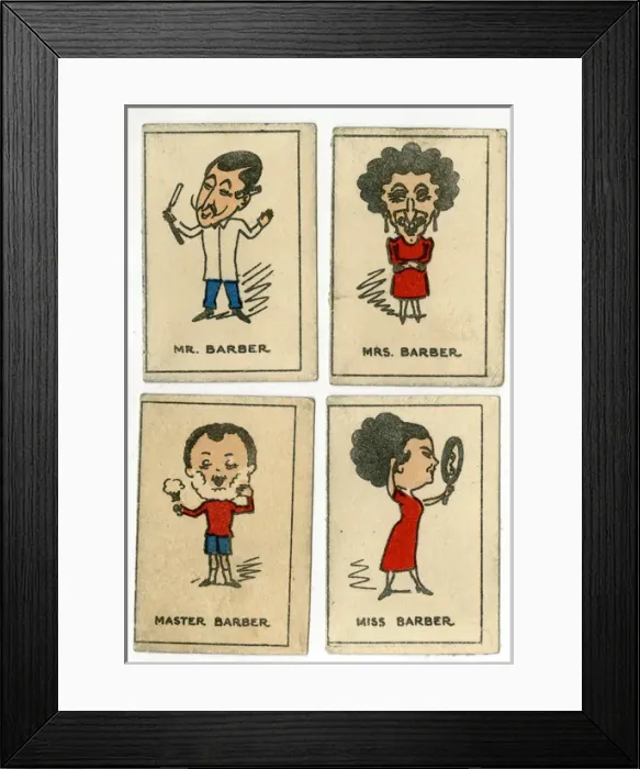 Framed Print : Currant Happy Families - Barber family Framed Print : Currant Happy Families - Barber family