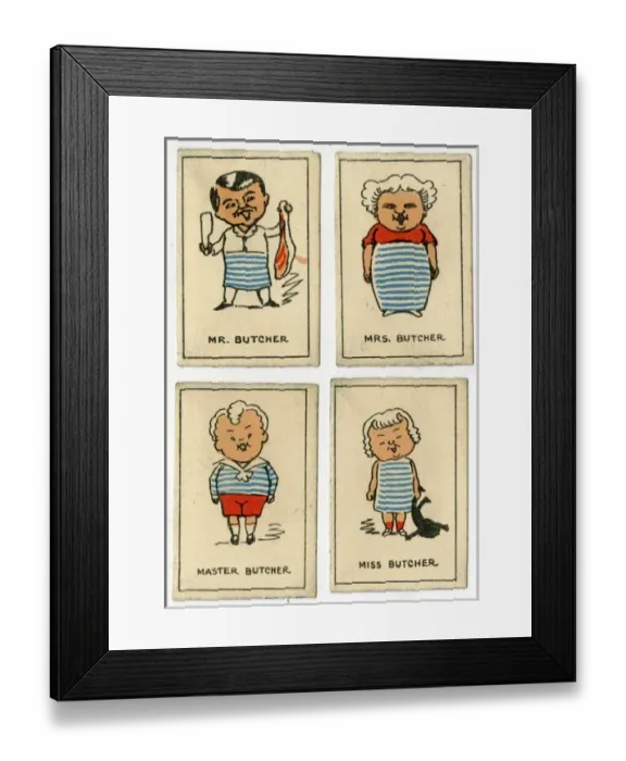 Framed Print : Currant Happy Families - Butcher family Framed Print : Currant Happy Families - Butcher family