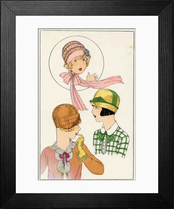 Framed Print : Les Chapeaux Elegants - hat designs Framed Print : Les Chapeaux Elegants - hat designs
