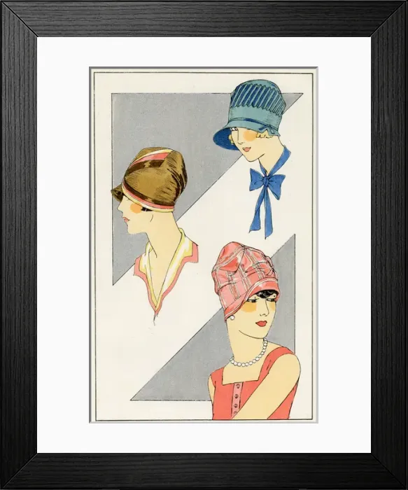Framed Print : Les Chapeaux Elegants - hat designs Framed Print : Les Chapeaux Elegants - hat designs