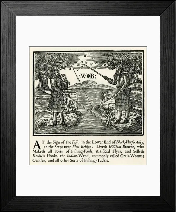 Framed Print : London Trade Card - William Browne, Fishing Tackle Framed Print : London Trade Card - William Browne, Fishing Tackle