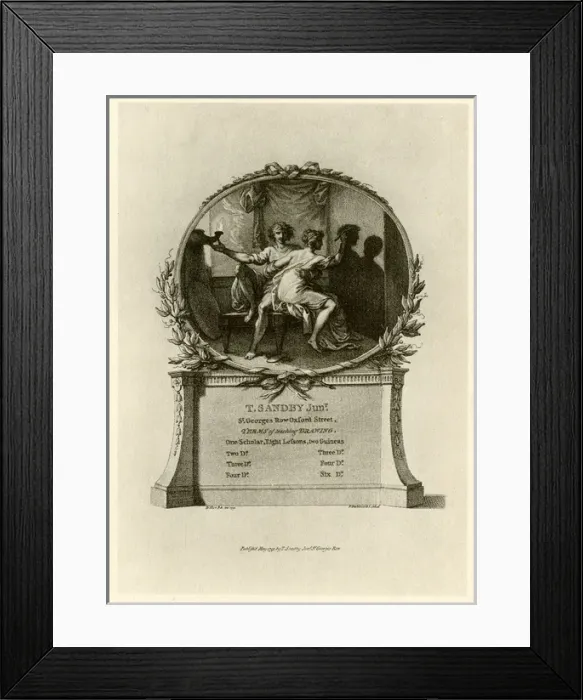Framed Print : London Trade Card - Thomas Sandby, artist Framed Print : London Trade Card - Thomas Sandby, artist