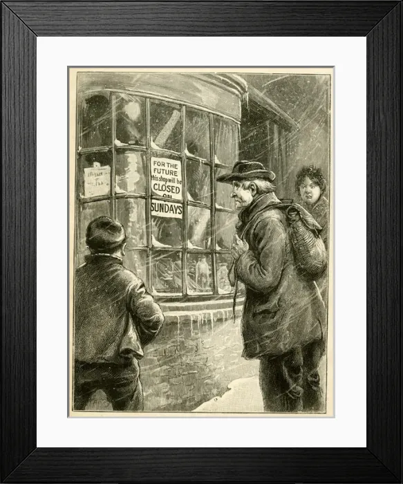 Framed Print : Lords Day Observance - Sunday shop closing Framed Print : Lords Day Observance - Sunday shop closing