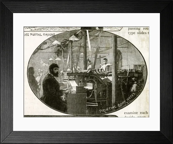 Framed Print : Printing Bank Notes, Bank of England, City of London