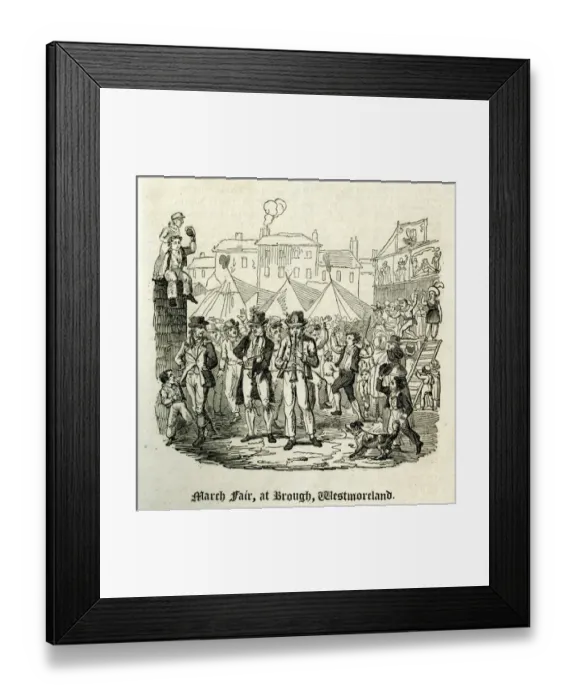 Framed Print : March Fair at Brough, Westmorland Framed Print : March Fair at Brough, Westmorland