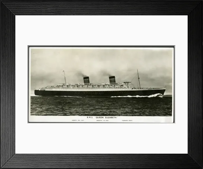 Framed Print : RMS Queen Elizabeth, Cunard Lines Framed Print : RMS Queen Elizabeth, Cunard Lines