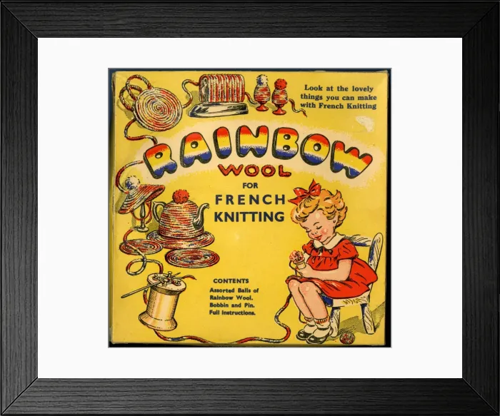 Framed Print : Rainbow Wool for French Knitting Framed Print : Rainbow Wool for French Knitting