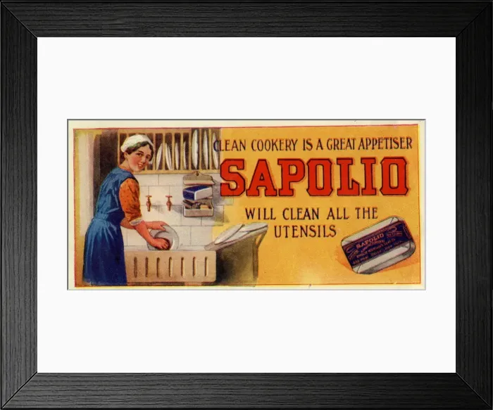 Framed Print : Advertisement, Sapolio Washing-Up Soap Framed Print : Advertisement, Sapolio Washing-Up Soap