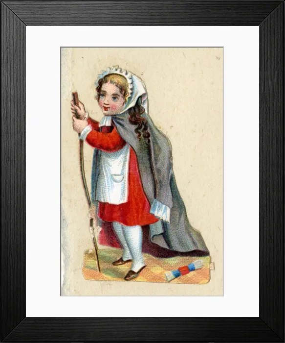 Framed Print : Scrap - girl dressed as a nurse Framed Print : Scrap - girl dressed as a nurse