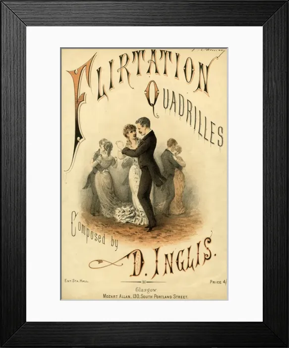 Framed Print : Music cover, Flirtation Quadrilles, by D Inglis Framed Print : Music cover, Flirtation Quadrilles, by D Inglis