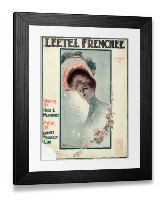 Framed Print : Music cover, Leetel Frenchee, by Fred Weatherly Framed Print : Music cover, Leetel Frenchee, by Fred Weatherly