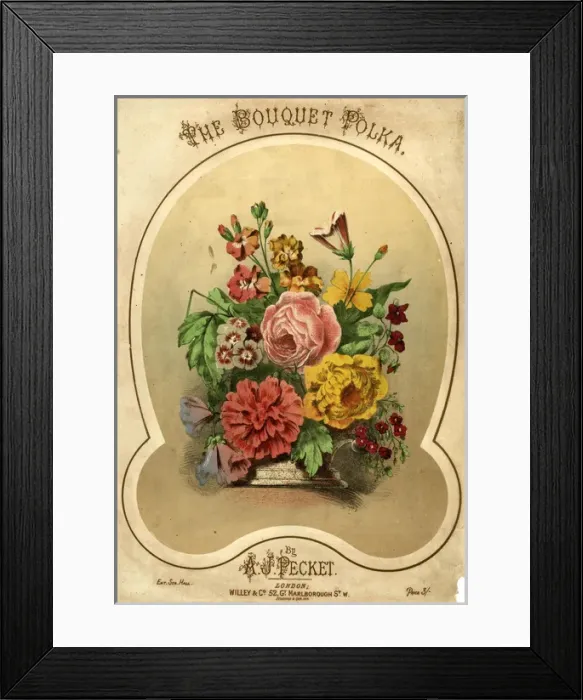 Framed Print : Music cover, The Bouquet Polka Framed Print : Music cover, The Bouquet Polka