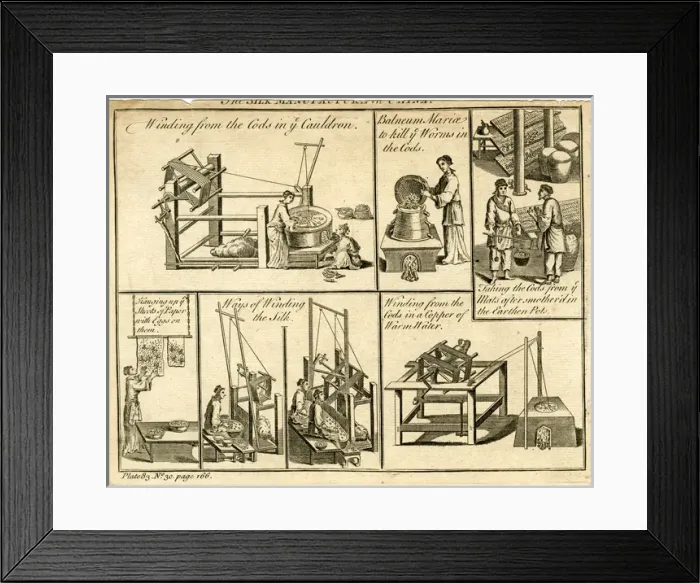 Framed Print : Silk Manufacture in China Framed Print : Silk Manufacture in China