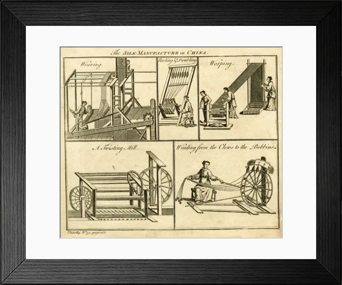 Framed Print : Silk Manufacture in China Framed Print : Silk Manufacture in China
