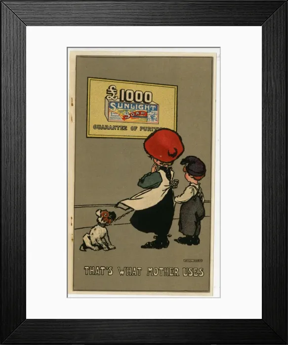 Framed Print : Sunlight Soap advertising insert Framed Print : Sunlight Soap advertising insert