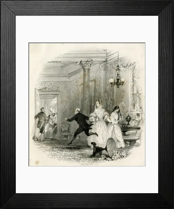 Framed Print : Illustration, The dangers of dining out Framed Print : Illustration, The dangers of dining out