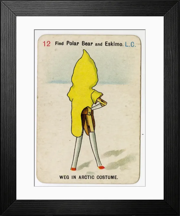 Framed Print : Florence Upton playing cards - Weg in Arctic Costume Framed Print : Florence Upton playing cards - Weg in Arctic Costume