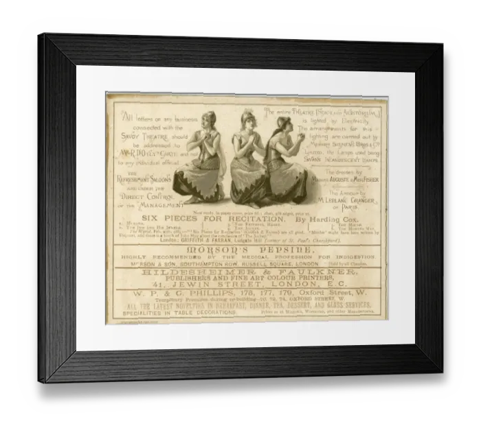 Framed Print : Advertisements in Princess Ida programme Framed Print : Advertisements in Princess Ida programme