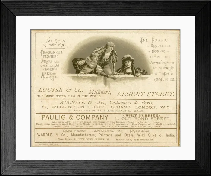 Framed Print : Advertisements in Princess Ida programme Framed Print : Advertisements in Princess Ida programme