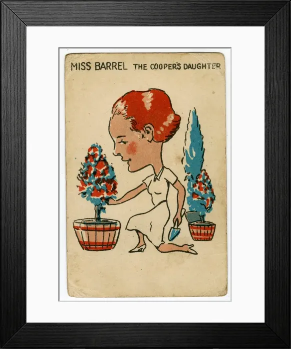 Framed Print : Watneys Happy Families - Miss Barrel Framed Print : Watneys Happy Families - Miss Barrel