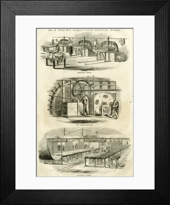 Framed Print : Welchs Table-Cloth Printing Works Framed Print : Welchs Table-Cloth Printing Works
