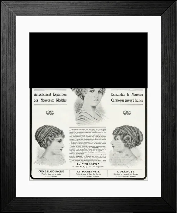 Framed Print : Advert for Noirat, hair and beauty 1912 Framed Print : Advert for Noirat, hair and beauty 1912