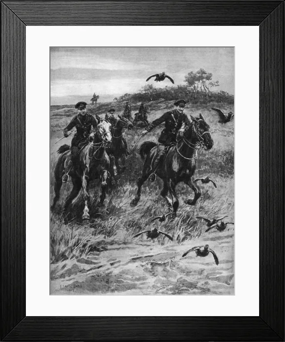 Framed Print : Partridge chasing: a new form of sport at ther front, WW1 Framed Print : Partridge chasing: a new form of sport at ther front, WW1