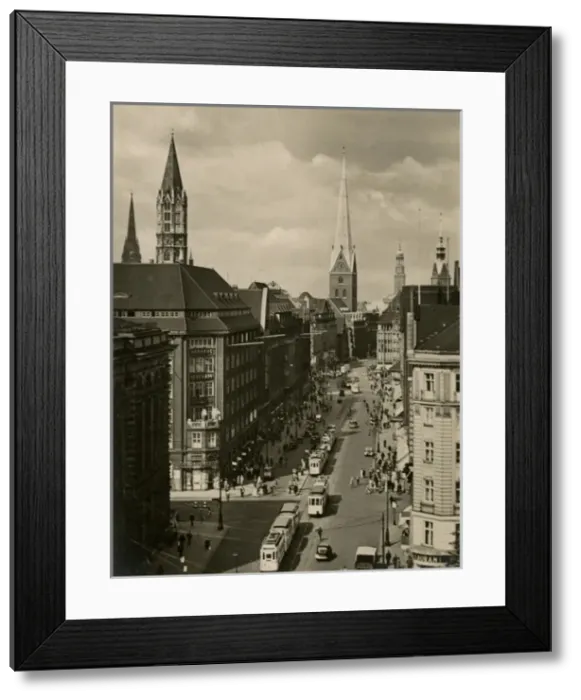Framed Print : Hamburg, Germany - Monckebergstrasse Framed Print : Hamburg, Germany - Monckebergstrasse