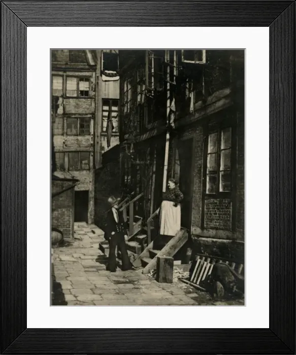 Framed Print : Hamburg, Germany - street in the Old Town Framed Print : Hamburg, Germany - street in the Old Town